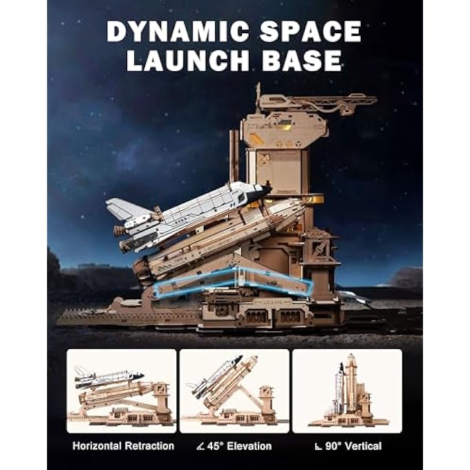 PUZZLE 3D WOOD SPACE SHUTTLE, MODEL KITS FOR BUILDING ADULTS ROCKET, BIRTHDAY GIFTS FOR KIDS AND ADULTS, SPACE SHUTTLE, LKA02 - Image 2